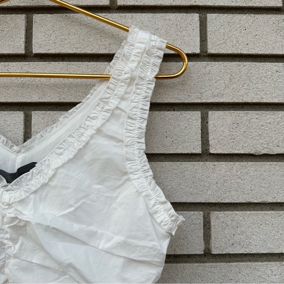 NWT Anthropologie Sunday in Brooklyn Ruffled Peplum White Tank - Picture 6 of 14